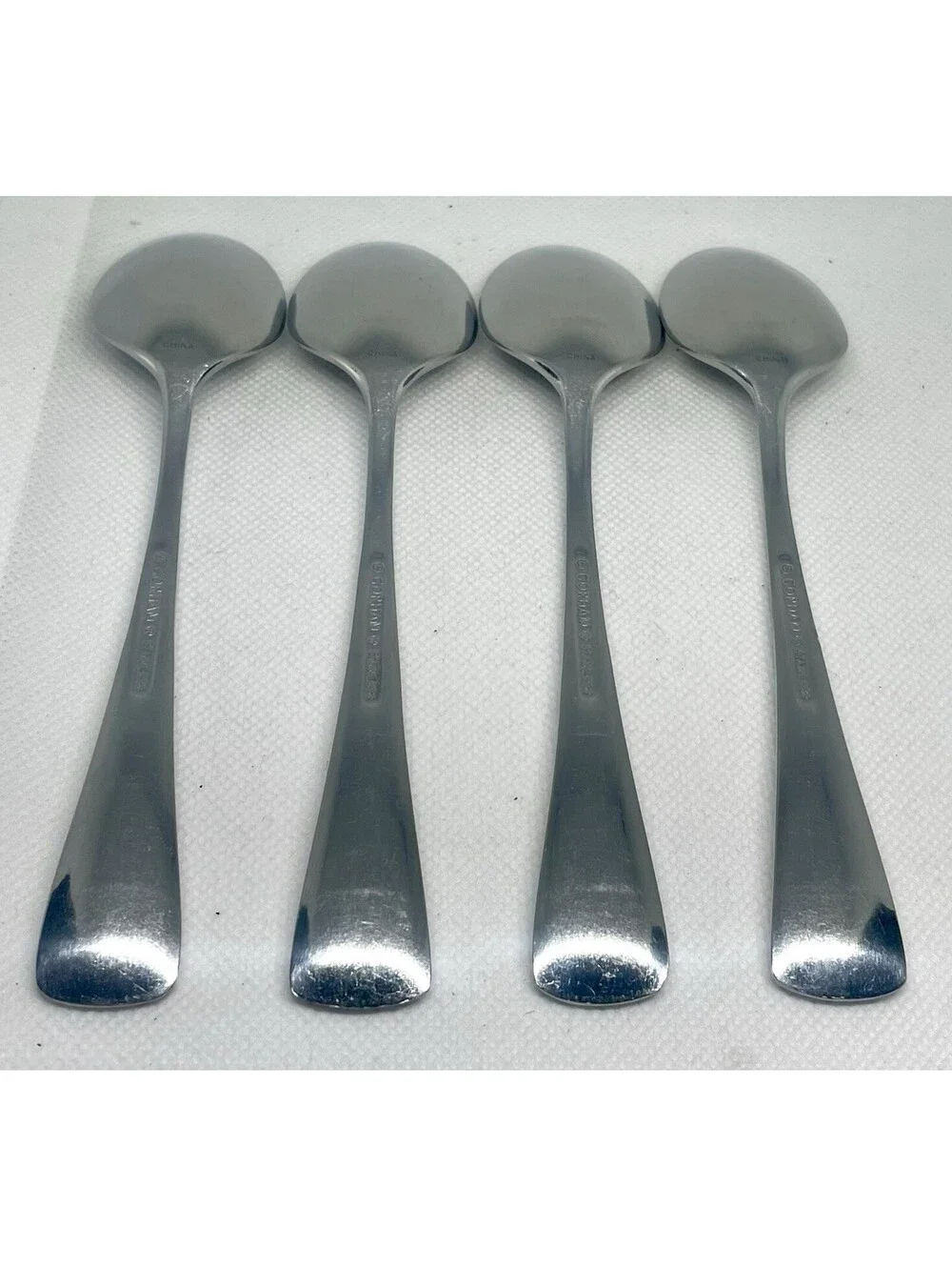 (4) Gorham STEPHANIE Glossy Stainless China Teaspoon Lot~ 6.25”